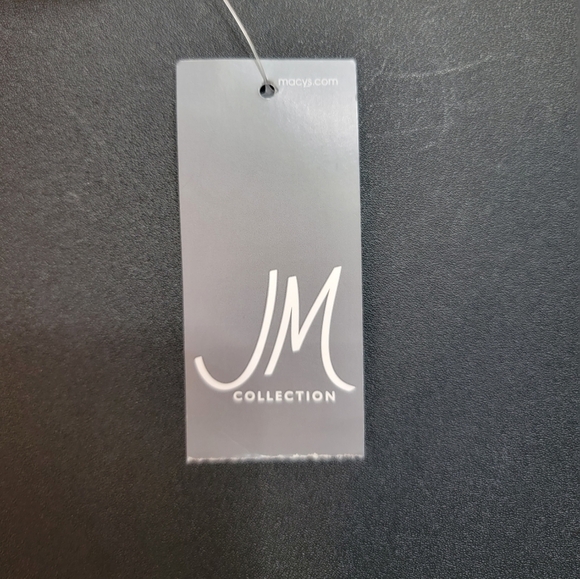 Jm Collection Solid Short Sleeve Top Black Size Small - Picture 7 of 7